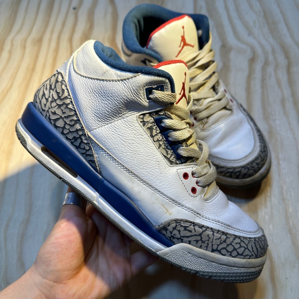 Air Jordan 3 Retro True Blue 2016 GS Youth Size 7Y White Blue